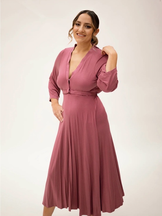 Lila Dresses & Skirts - LILA LABOR & POSTPARTUM GOWN IN DUSTY ROSE